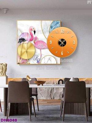 Tải file gốc File tranh đồng hồ tráng gương kiểu mới DH4048 (in khổ lớn) không vỡ