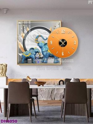Tải file tranh gốc File tranh đồng hồ tráng gương kiểu mới DH4050 chất lượng cao