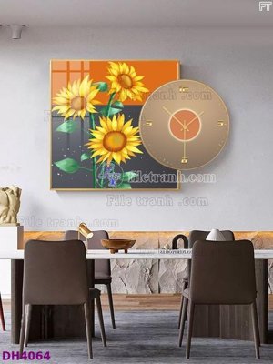 File ảnh File tranh đồng hồ tráng gương kiểu mới DH4064 (gốc) in backdrop sự kiện