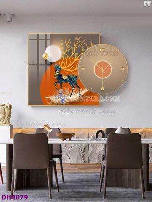 File gốc File tranh đồng hồ tráng gương kiểu mới DH4079 (cho in ấn) từ Filetranh.com