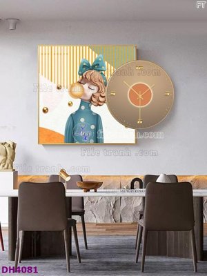 Tải file File tranh đồng hồ tráng gương kiểu mới DH4081 (gốc) để in ấn ngay