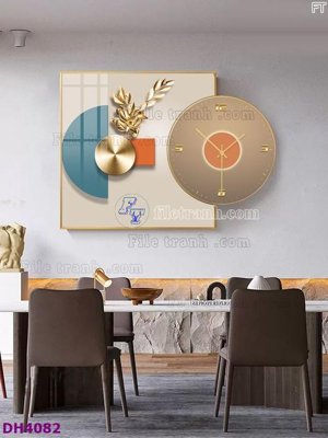 Mua file gốc File tranh đồng hồ tráng gương kiểu mới DH4082 (chất lượng) tại Filetranh.com