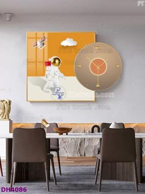 File ảnh File tranh đồng hồ tráng gương kiểu mới DH4086 (gốc) in backdrop sự kiện