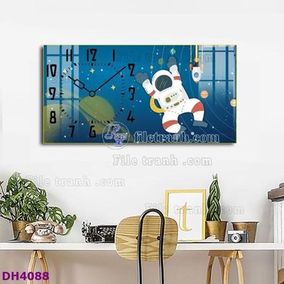 Download file File tranh đồng hồ tráng gương hươu nai hiện đại FDH4088 (chất lượng in ấn)