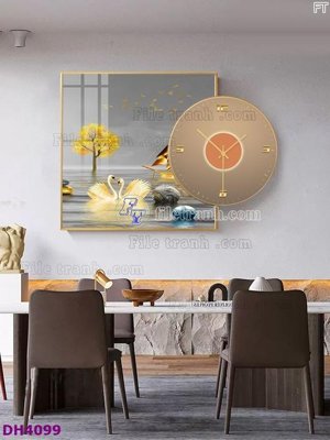 Download file File tranh đồng hồ tráng gương kiểu mới DH4099 (gốc) in mica cao cấp