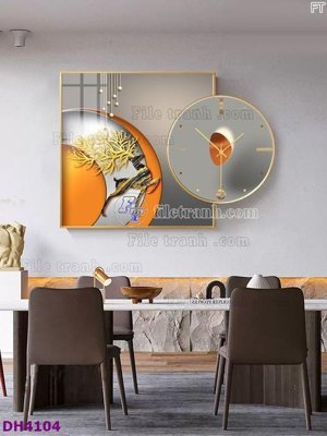 File in mica File tranh đồng hồ tráng gương kiểu mới DH4104 (bản gốc) siêu trong