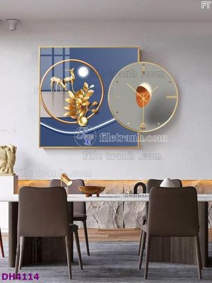 Tải về hình ảnh gốc File tranh đồng hồ tráng gương kiểu mới DH4114 sắc nét