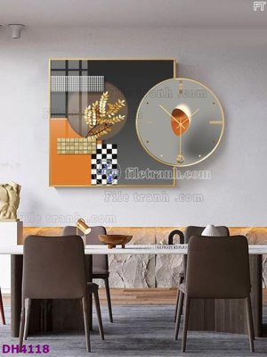 File tranh File tranh đồng hồ tráng gương kiểu mới DH4118 (ảnh gốc) sắc nét hoàn hảo