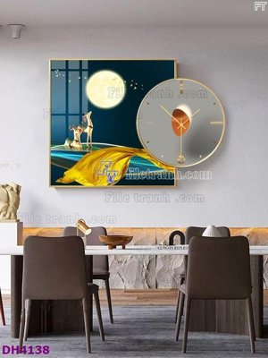 Tải về file gốc File tranh đồng hồ tráng gương kiểu mới DH4138 (chuẩn in ấn)