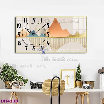 Tải xuống file tranh gốc File tranh đồng hồ tráng gương hươu nai hiện đại FDH4138 (PSD/TIFF)