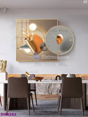 Tệp tin gốc File tranh đồng hồ tráng gương kiểu mới DH4142 (dùng cho in ấn) chuyên nghiệp