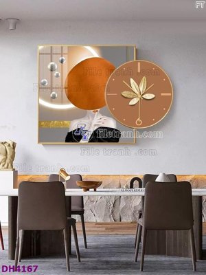 File gốc File tranh đồng hồ tráng gương kiểu mới DH4167 (ảnh rõ nét) để in