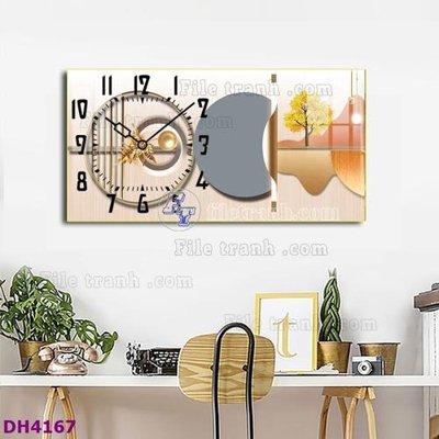 Tải file tranh File tranh đồng hồ tráng gương hươu nai hiện đại FDH4167 (gốc) tại Filetranh.com