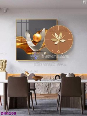 File ảnh File tranh đồng hồ tráng gương kiểu mới DH4168 (gốc) in standee