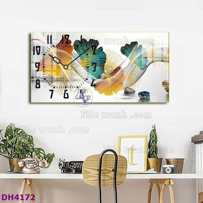 File in mica File tranh đồng hồ tráng gương hươu nai hiện đại FDH4172 (bản gốc) sắc sảo