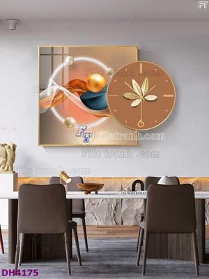 File in trần File tranh đồng hồ tráng gương kiểu mới DH4175 (bản gốc) 5D