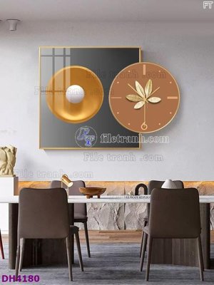 Tải file File tranh đồng hồ tráng gương kiểu mới DH4180 (gốc) làm tranh treo tường