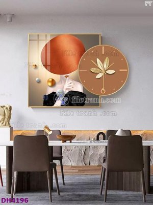 Ảnh gốc File tranh đồng hồ tráng gương kiểu mới DH4196 (độ nét cao) in mica