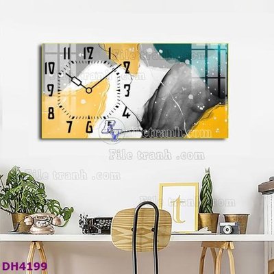 Tải file File tranh đồng hồ tráng gương hươu nai hiện đại FDH4199 (ảnh gốc) in gạch 3D