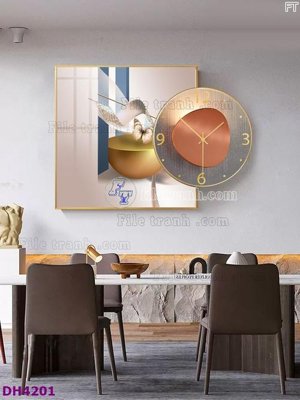 Tải file File tranh đồng hồ tráng gương kiểu mới DH4201 (ảnh gốc) độ phân giải 300dpi