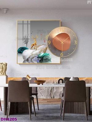 File gốc File tranh đồng hồ tráng gương kiểu mới DH4205 (chủ đề hiện đại) trang trí