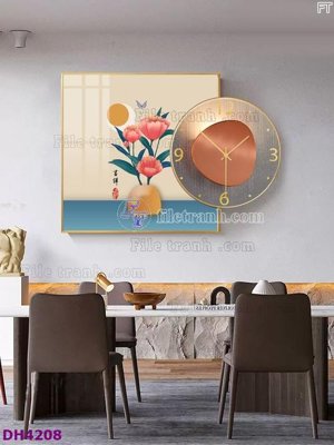 Tải file gốc File tranh đồng hồ tráng gương kiểu mới DH4208 (in khổ lớn) không mờ