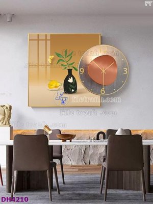 Chi tiết file tranh tráng gương File tranh đồng hồ tráng gương kiểu mới DH4210 (ảnh gốc)