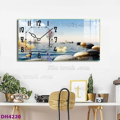 Mua file ảnh gốc File tranh đồng hồ tráng gương hươu nai hiện đại FDH4220 (chất lượng cao)