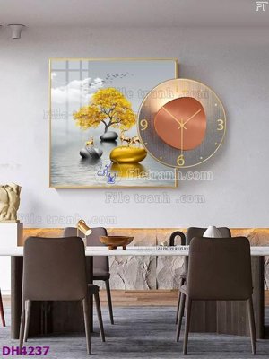 Tải file gốc File tranh đồng hồ tráng gương kiểu mới DH4237 (bản PSD) còn layer