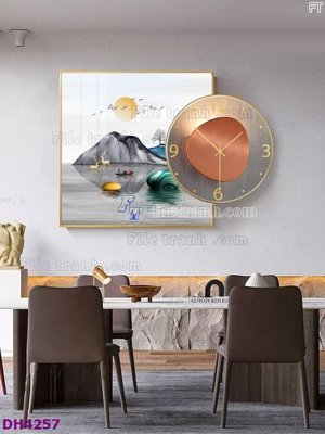 File gốc File tranh đồng hồ tráng gương kiểu mới DH4257 (thiết kế) độc quyền