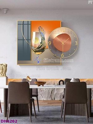 Ảnh mô tả file gốc in mica File tranh đồng hồ tráng gương kiểu mới DH4262