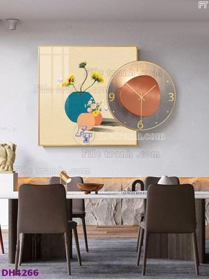 File gốc in ấn File tranh đồng hồ tráng gương kiểu mới DH4266 chất lượng vượt trội