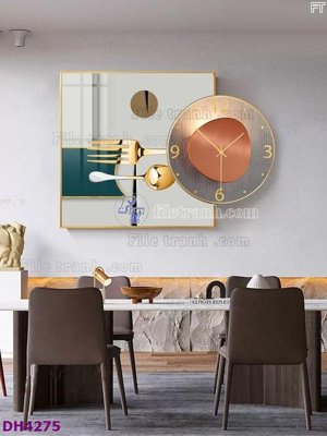 File gốc File tranh đồng hồ tráng gương kiểu mới DH4275 (in 3D) nghệ thuật