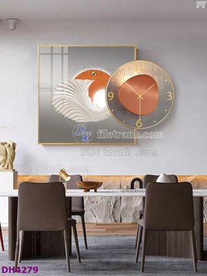 Tải file File tranh đồng hồ tráng gương kiểu mới DH4279 (gốc) in tranh tráng gương
