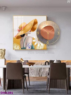 File gốc File tranh đồng hồ tráng gương kiểu mới DH4281 (Filetranh.com) File tranh đồng hồ tráng gương kiểu mới DH4281