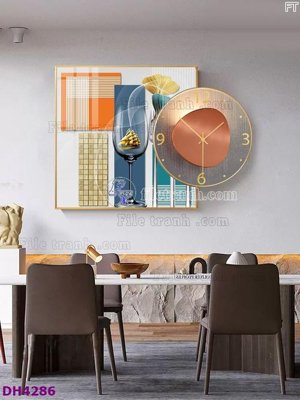 Tải về hình ảnh gốc File tranh đồng hồ tráng gương kiểu mới DH4286 sắc nét