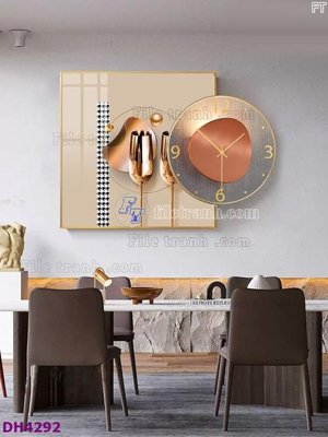 File gốc File tranh đồng hồ tráng gương kiểu mới DH4292 cho in ấn và thiết kế