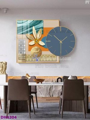 File in ấn File tranh đồng hồ tráng gương kiểu mới DH4304 (bản gốc) sắc nét