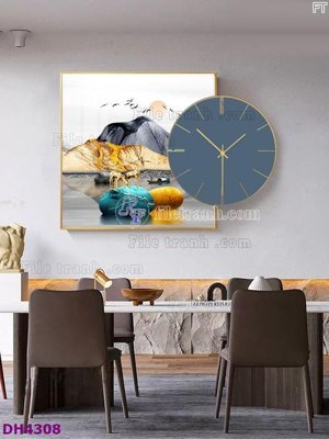 File gốc File tranh đồng hồ tráng gương kiểu mới DH4308 (in 3D) nghệ thuật