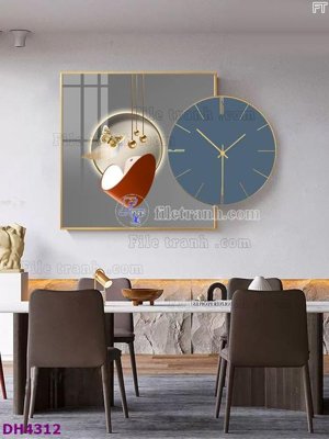 File gốc File tranh đồng hồ tráng gương kiểu mới DH4312 (vector) cho in ấn