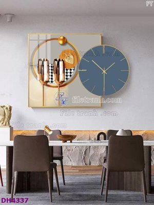 File gốc File tranh đồng hồ tráng gương kiểu mới DH4337 (ảnh chi tiết) để in lụa