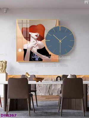 Hình ảnh file gốc File tranh đồng hồ tráng gương kiểu mới DH4367 cho in UV