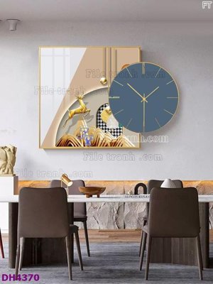 File gốc File tranh đồng hồ tráng gương kiểu mới DH4370 (vector) cho in ấn