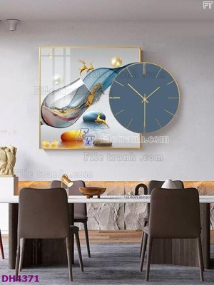 Tải file File tranh đồng hồ tráng gương kiểu mới DH4371 (PSD) cho in tranh 3D