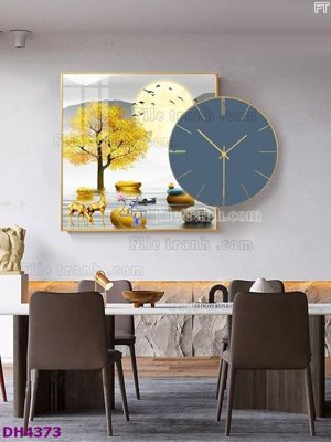 File ảnh File tranh đồng hồ tráng gương kiểu mới DH4373 (gốc) in quảng cáo ngoài trời