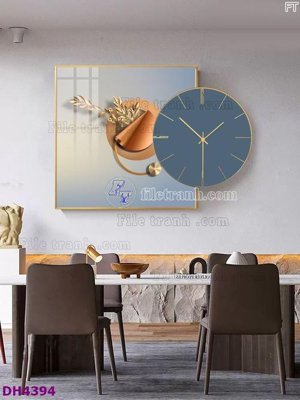 File gốc File tranh đồng hồ tráng gương kiểu mới DH4394 (PNG) nền trong suốt