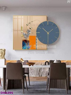 Download file tranh File tranh đồng hồ tráng gương kiểu mới DH4395 (file gốc PSD)