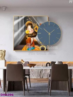 File gốc File tranh đồng hồ tráng gương kiểu mới DH4396 (thiết kế) độc quyền