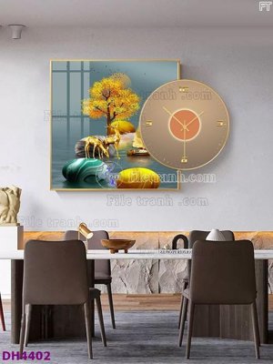 Tải file File tranh đồng hồ tráng gương kiểu mới DH4402 (PSD) cho in tranh 3D