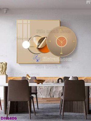 File PSD File tranh đồng hồ tráng gương kiểu mới DH4406 (bản gốc) độ phân giải cao